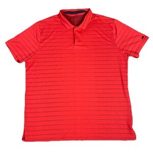 Nike Tiger Woods Collection Dri-Fit Golf Polo Shirt Mens XL Sunday Red Striped